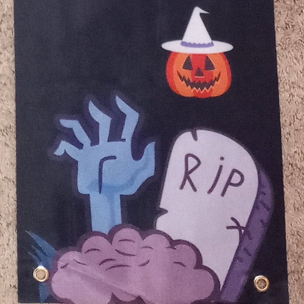 Halloween Porch Sign Trick or Treat Vertical Banners - RIP Tombstones - Picture 5 of 5